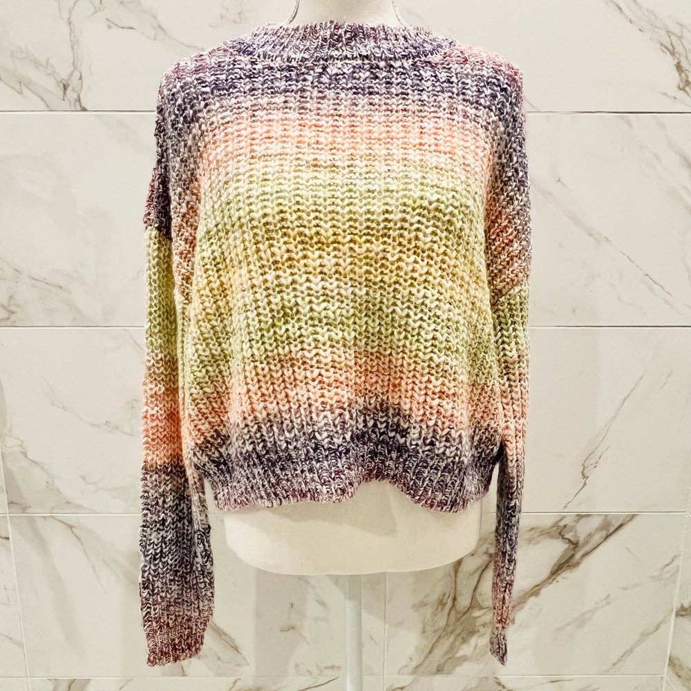 moon & madison Pastel Striped Knit Sweater
